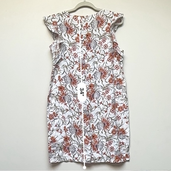 Joie Ruffle Sleeve Linen Floral Mini Dress Size Medium - Picture 8 of 8